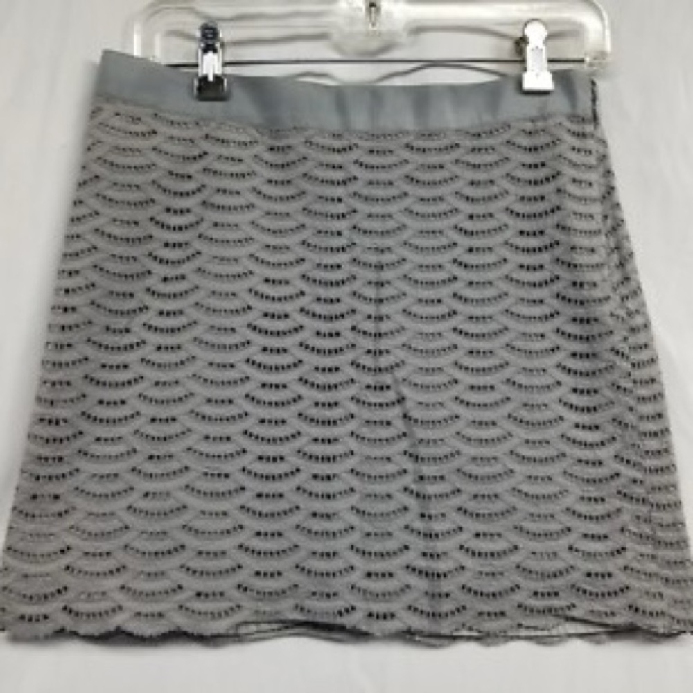 J. Crew Gray Lace Mini Skirt